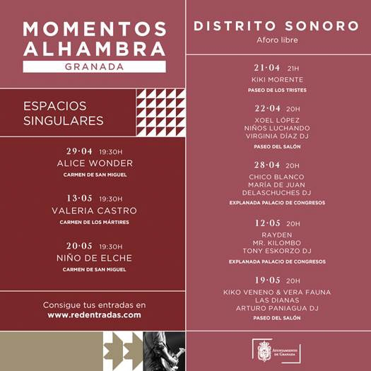 Cartel de Momentos Alhambra Distrito Sonoro (CERVEZAS ALHAMBRA)