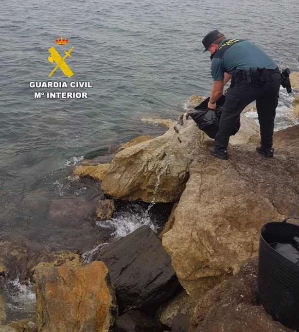 Devolución de ortiguillas incautadas al mar (GUARDIA CIVIL)