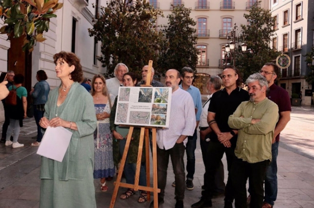 Rueda de prensa de Podemos-Alianza Verde-Independientes, con intelectuales que apoyan el desembovedado del Darro (PODEMOS-ALIANZA VERDE-INDEPENDIENTES)