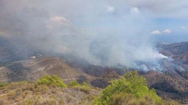 Incendio forestal declarado en término de Almuñécar (PERFIL DEL INFOCA EN LA RED SOCIAL X)