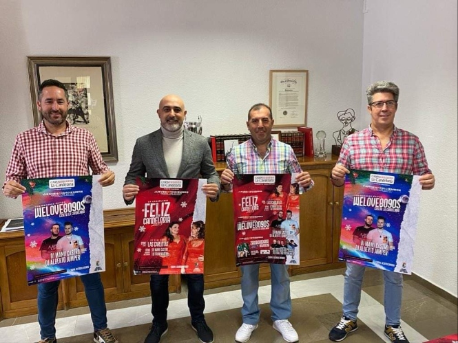 El alcalde de Fuente Vaqueros y los responsables de la caseta La Candelaria presentan las actividades (AYTO. FUENTE VAQUEROS) El alcalde de Fuente Vaqueros y los responsables de la caseta La Candelaria presentan las actividades (AYTO. FUENTE VAQUEROS)