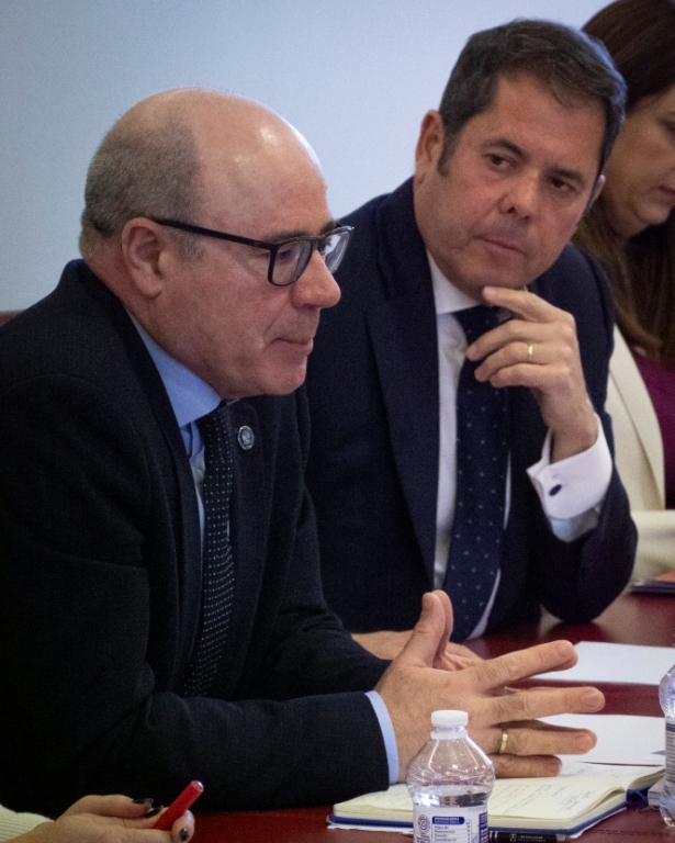 El rector de la UGR, Pedro Mercado, en el pleno de Cámara Granada (CÁMARA GRANADA)