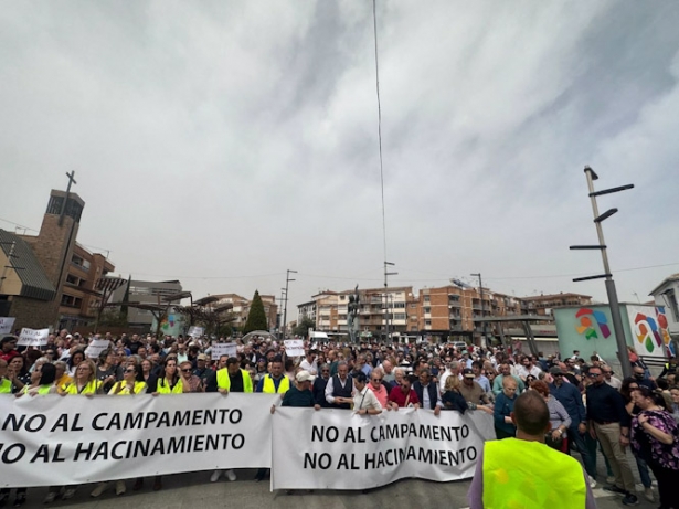 Manifestación en Alhendín contra el centro de migrantes de la Base Aérea de Granada. Archivo (ASOCIACIÓN VECINAL BASE AÉREA)