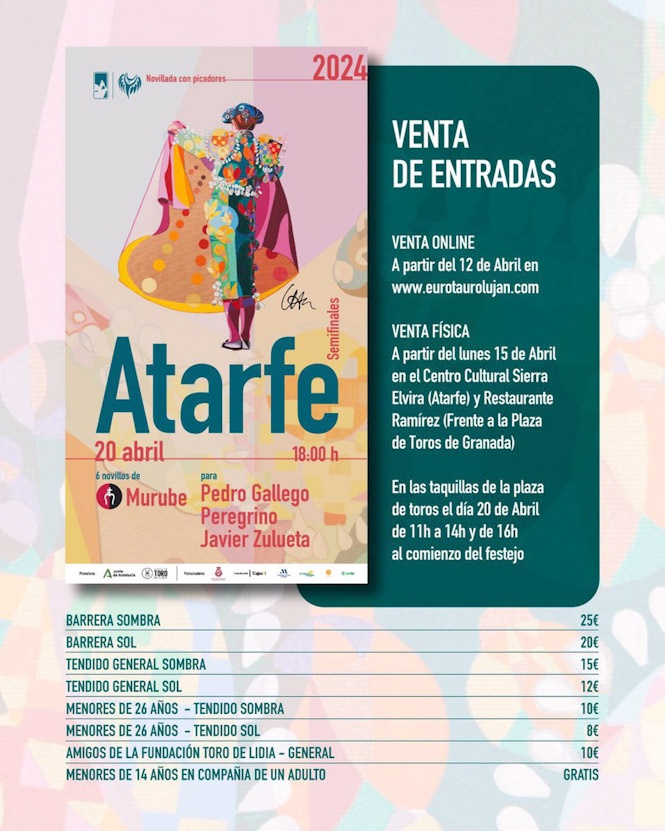 Cartel de una novillada en Atarfe difundido por la Fundación Franz Weber (REMITIDO POR FUNDACIÓN FRANZ WEBER) Cartel de una novillada en Atarfe difundido por la Fundación Franz Weber (REMITIDO POR FUNDACIÓN FRANZ WEBER)