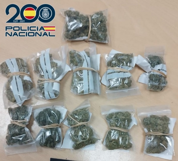 Dosis de marihuana incautadas (POLICÍA NACIONAL)