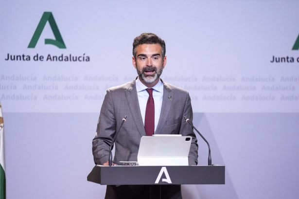 El consejero de Sostenibilidad, Medio Ambiente y Economía Azul de la Junta de Andalucía y portavoz del gobierno, Ramón Fernández-Pacheco, comparece en la rueda de prensa (JOAQUIN CORCHERO/EUROPA PRESS)