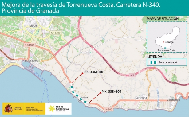 Plano de la actuación prevista en la N-340 en Torrenueva Costa (SUBDELEGACIÓN DEL GOBIERNO EN GRANADA)