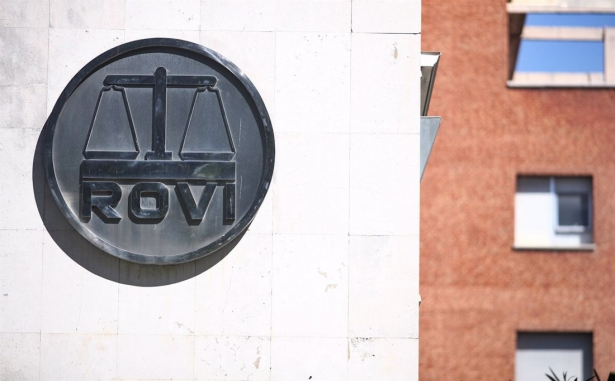 Logo de los Laboratorios Farmacéuticos Rovi en sus oficinas (EDUARDO PARRA - EUROPA PRESS)