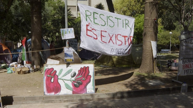 La acampada a favor de Palestina en la Universidad de Valencia (EUROPA PRESS) 