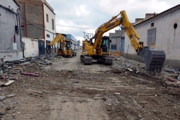 Obras del metro en la calle Santa Lucía (JUNTA)