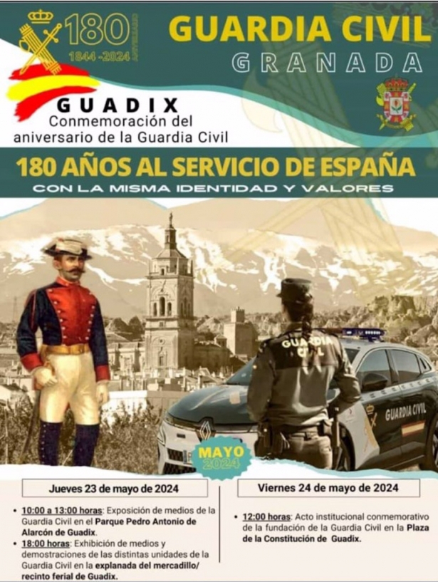 La Guardia Civil celebra su 180 aniversario en Guadix el día 24 de mayo (GUARDIA CIVIL)