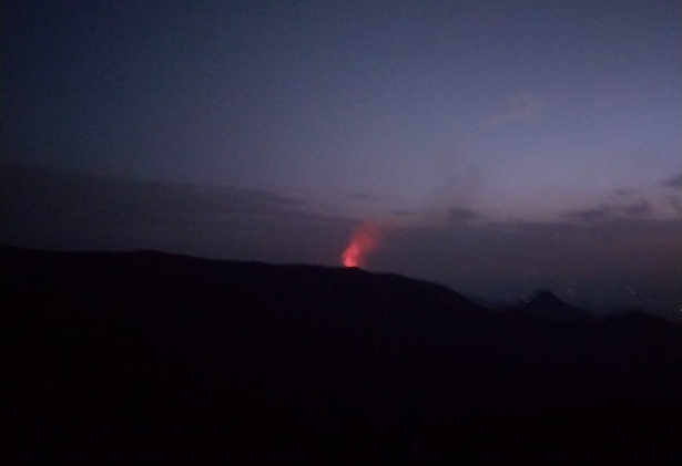 Imagen del fuego declarado en Loma de Dílar, en Monachil, este pasado jueves por la noche (PLAN INFOCA)