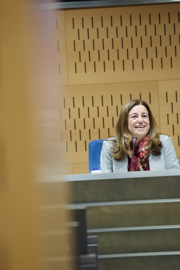 La consejera de Desarrollo Educativo y Formación Profesional, María del Carmen Castillo, en la presentación del proyecto `Aulas Newton` (ESTHER LOBATO/EUROPA PRESS)