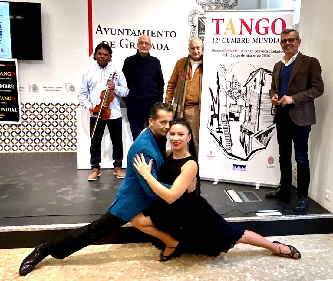 Rueda de prensa en el Ayuntamiento de Granada, ciudad que acogerá la 12ª Cumbre Mundial del Tango, con el edil de Cultura, Juan Ramón Ferreira, a la derecha en la imagen (AYUNTAMIENTO) Rueda de prensa en el Ayuntamiento de Granada, ciudad que acogerá la 12ª Cumbre Mundial del Tango, con el edil de Cultura, Juan Ramón Ferreira, a la derecha en la imagen (AYUNTAMIENTO)