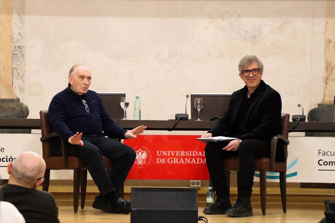 El presidente de la Academia de Cine, Fernando Méndez-Leite, y el catedrático de la UGR Domingo Sánchez Mesa (UGR) El presidente de la Academia de Cine, Fernando Méndez-Leite, y el catedrático de la UGR Domingo Sánchez Mesa (UGR)