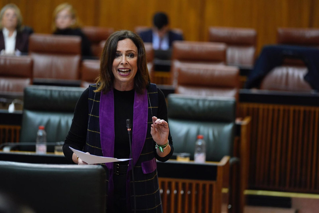 La consejera de Fomento, Articulación del Territorio y Vivienda, Rocío Díaz, en el Pleno del Parlamento de Andalucía (JOAQUÍN CORCHERO/PARLAMENTO DE ANDALUCÍA) La consejera de Fomento, Articulación del Territorio y Vivienda, Rocío Díaz, en el Pleno del Parlamento de Andalucía (JOAQUÍN CORCHERO/PARLAMENTO DE ANDALUCÍA)
