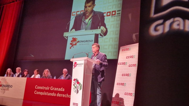 El secretario general de CCOO en Granada, Daniel Mesa, en la apertura del 16 Congreso Provincial del sindicato (CCOO)