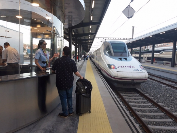 Andenes de la estación de trenes de Granada, en imagen de archivo (RENFE)