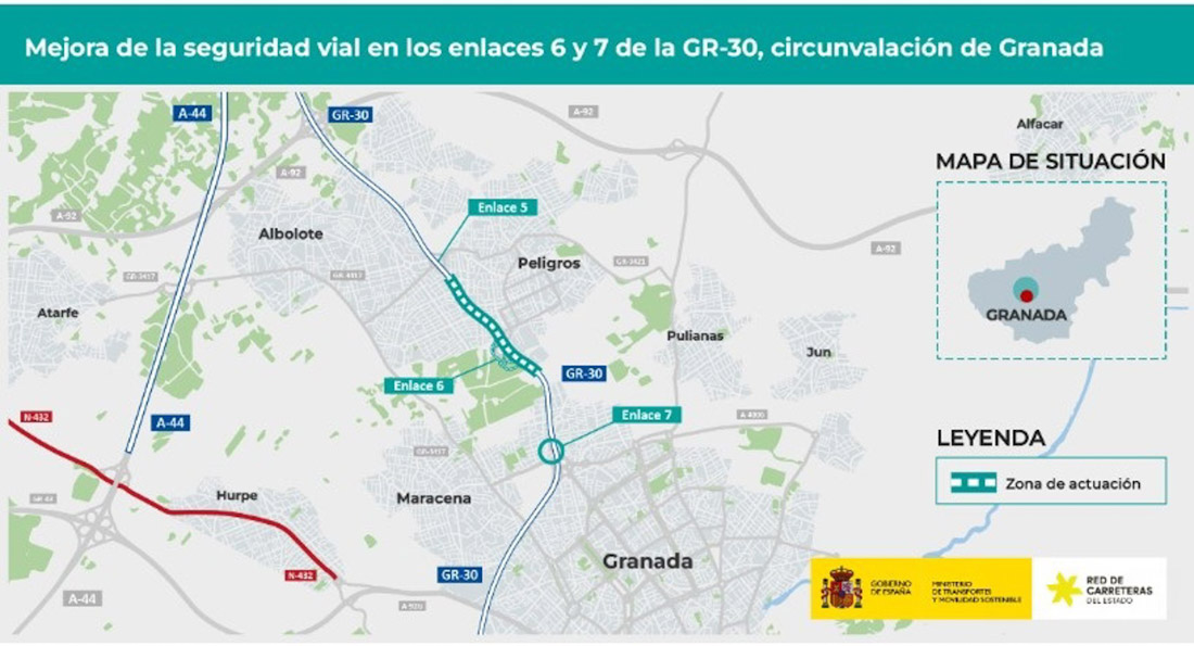 Ubicación del tramo objeto de mejora (MINISTERIO DE TRANSPORTES Y MOVILIDAD SOSTENIBLE) Ubicación del tramo objeto de mejora (MINISTERIO DE TRANSPORTES Y MOVILIDAD SOSTENIBLE)