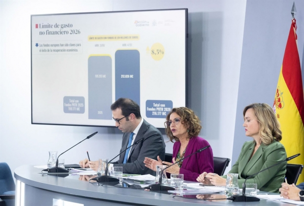 El ministro de Economía, Comercio y Empresa, Carlos Cuerpo; la ministra de Hacienda, María Jesús Montero, y la ministra de Educación, Formación Profesional y Deportes Y portavoz del Gobierno, Pilar Alegría (EDUARDO PARRA/EUROPA PRESS) El ministro de Economía, Comercio y Empresa, Carlos Cuerpo; la ministra de Hacienda, María Jesús Montero, y la ministra de Educación, Formación Profesional y Deportes Y portavoz del Gobierno, Pilar Alegría (EDUARDO PARRA/EUROPA PRESS)