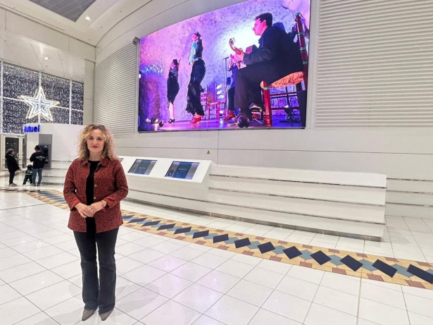 La diputada de Turismo y Patrimonio de la Diputación de Granada, Marta Nievas, durante la acción promocional desarrollada en Nantes (DIPUTACIÓN DE GRANADA)