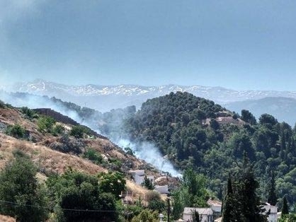 Los bomberos han dado por extinguido el incendio (POLICÍA LOCAL GRANADA)