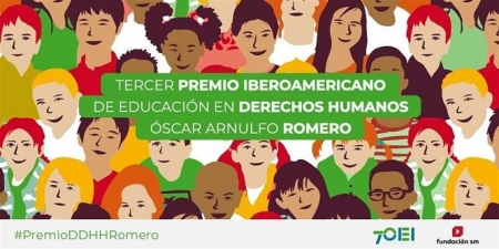 Cartel del Premio Iberoamericano de Educación en Derechos Humanos Óscar Arnulfo Romero (OEI)