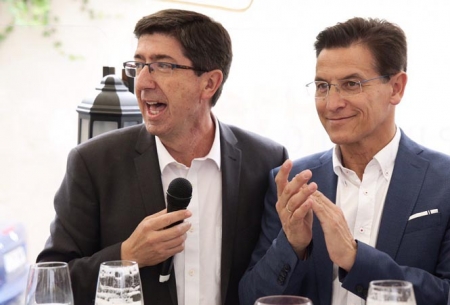 Juan Marín junto al recién elegido alcalde de Granada, Luis Salvador (CS)