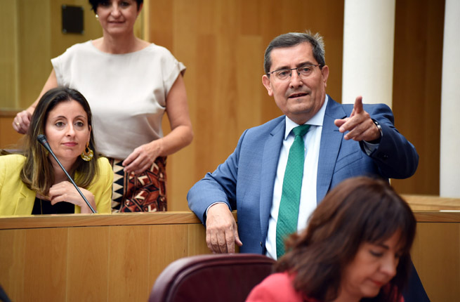 José Entrena, presidente de la Diputación, en un momento del pleno provincial (J. GROSSO / DIPGRA) 
