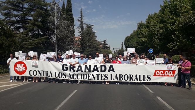 Concentración sindical contra los accidentes laborales (CCOO)