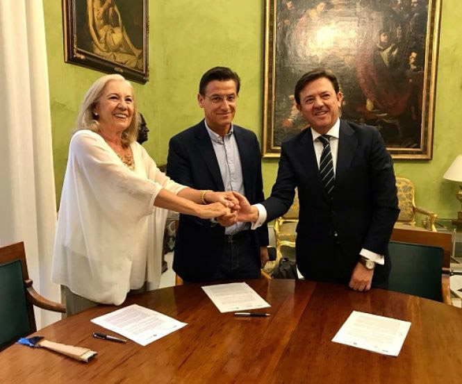 Firma del convenio entre Ayuntamiento de Granada, CajaGranada Fundación y Bankia (AYTO. GRANADA)