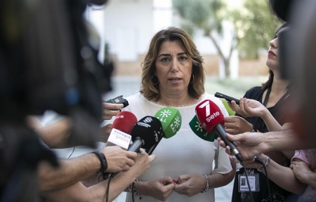 Susana Díaz ha acompañado a José Entrena en su reelección como presidente de Diputación (ÁRCHIVO)