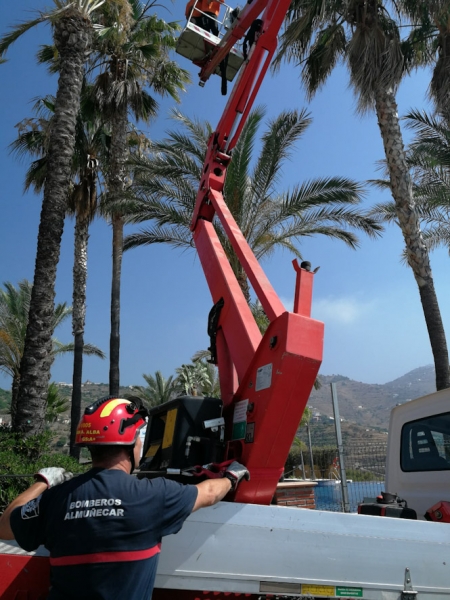 Bomberos de Almuñécar durante el rescate (AYTO. ALMUÑÉCAR)