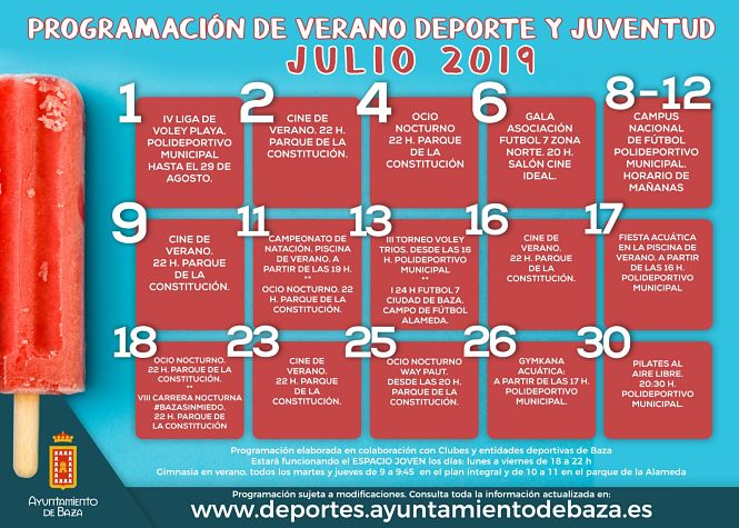 Baza ha preparado un intenso verano para los jóvenes (AYTO. BAZA)