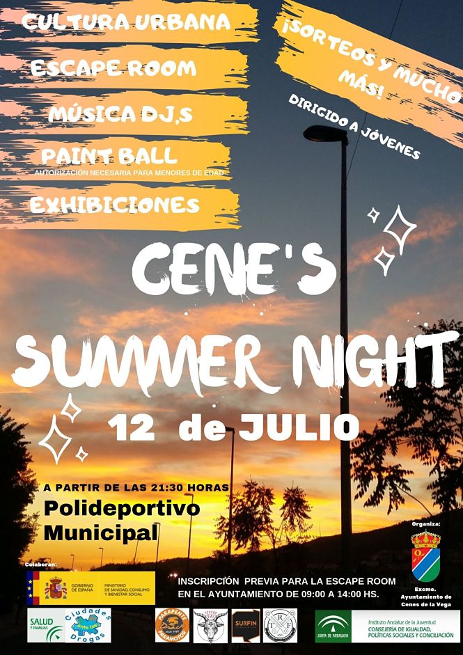 Cartel del Summer Night (AYTO. CENES DE LA VEGA)