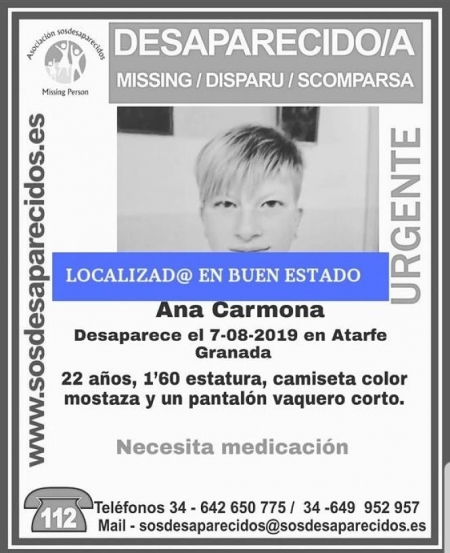 Ana Carmona ha sido localizada