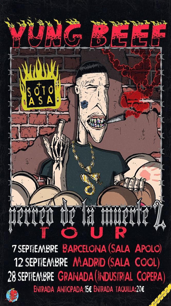 Yung Beef actuará en Granada (BOLSILLOS LLENOS BOOKING) 