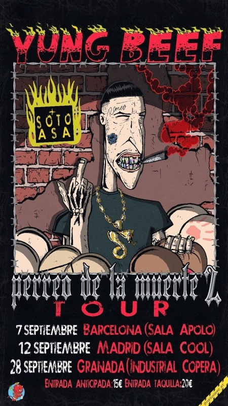 Yung Beef actuará en Granada (BOLSILLOS LLENOS BOOKING) 