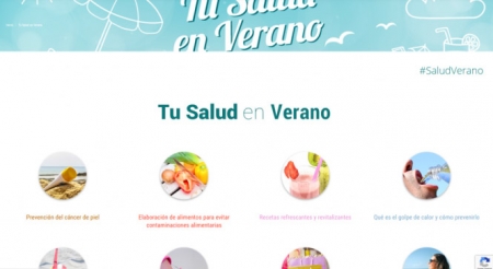 Captura de pantalla de la web «Tu Salud en Verano» (EASP) 