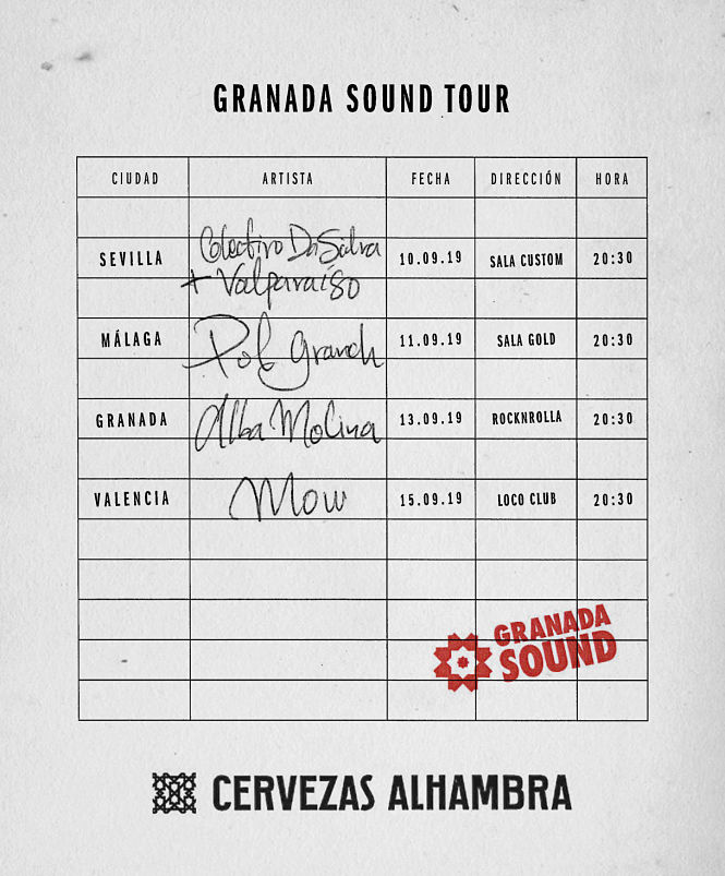 Cartel del Tour Granada Sound (CERVEZAS ALHAMBRA)