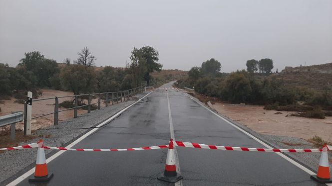 La carretera A4200 se ha visto afectada por el temporal (JUNTA)