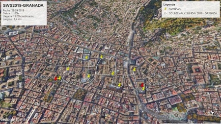 Itinerario del Sound Walk Sunday 2019 en Granada el 23 de septiembre (UGR) 