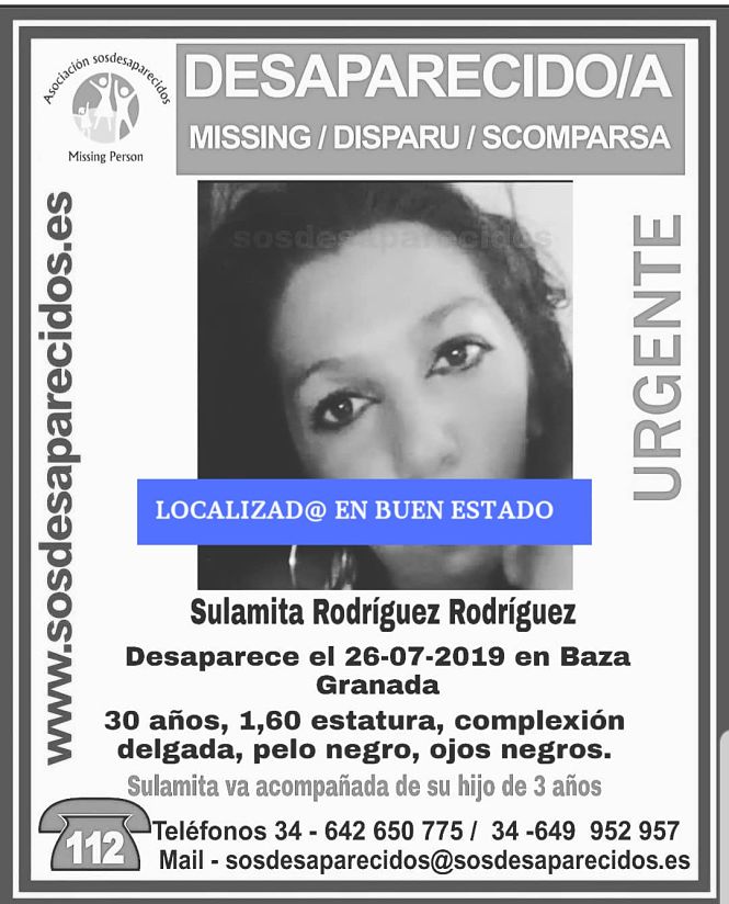 Ya ha sido localizada la mujer desaparecida (SOS DESAPARECIDOS)