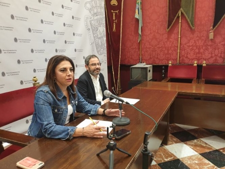 Raquel Ruz y Miguel Ángel Fernández Madrid en rueda de prensa (PSOE)