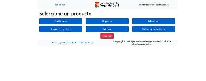 Nueva plataforma de pago de la página web del ayuntamiento de Vegas del Genil (AYTO VEGAS DEL GENIL)