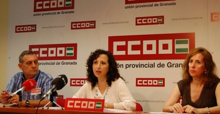 Miembros de CCOO en rueda de prensa (CCOO)