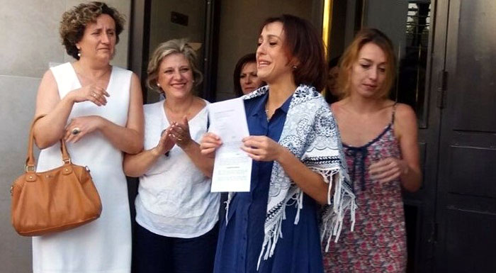 Juana Rivas a la salida de los juzgados (EUROPA PRESS) 