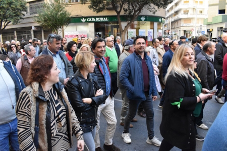 Miembros de IU durante la manifestación (IU)