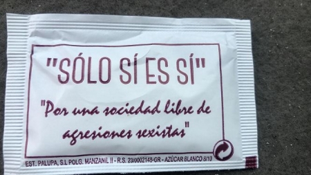 Uno de los azucarillos con mensaje (AYTO. VEGAS DEL GENIL) Uno de los azucarillos con mensaje (AYTO. VEGAS DEL GENIL)