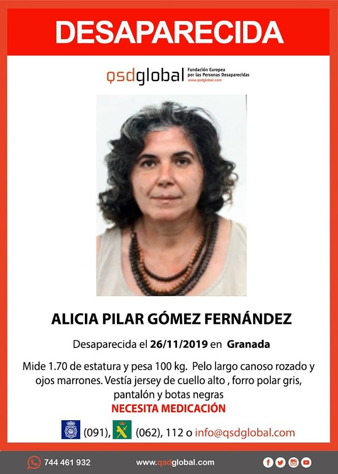 Mujer desaparecida en Granada 
